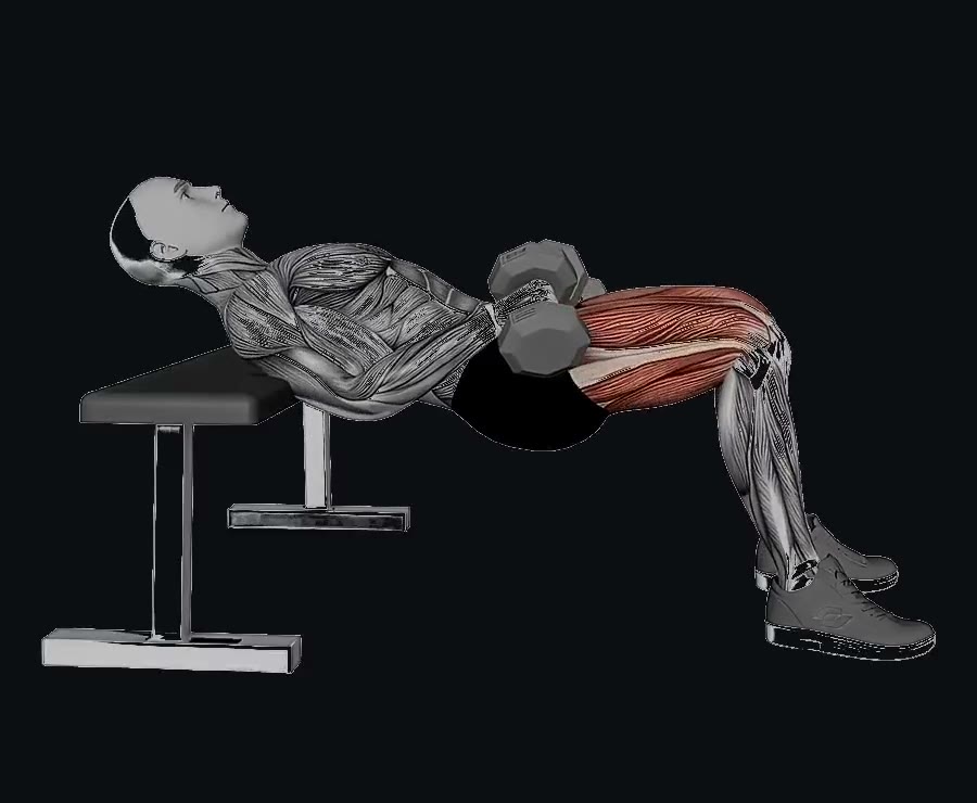 Hip thrust con mancuerna — demostración