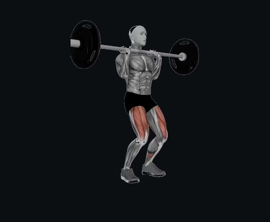 Sentadilla frontal con barra — demostración