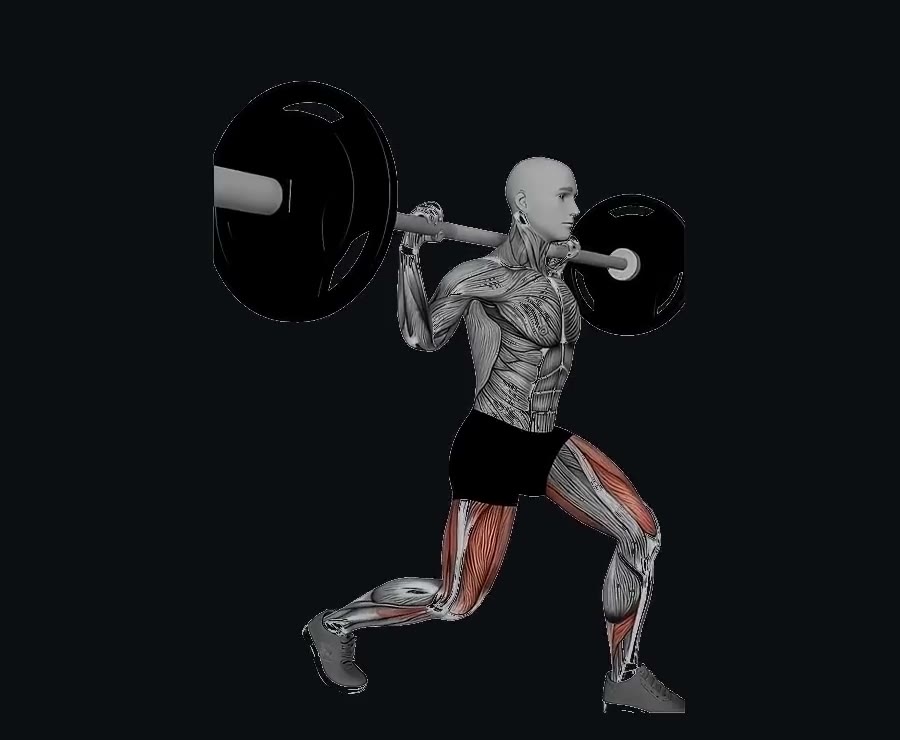Split squat estático con barra — demostración